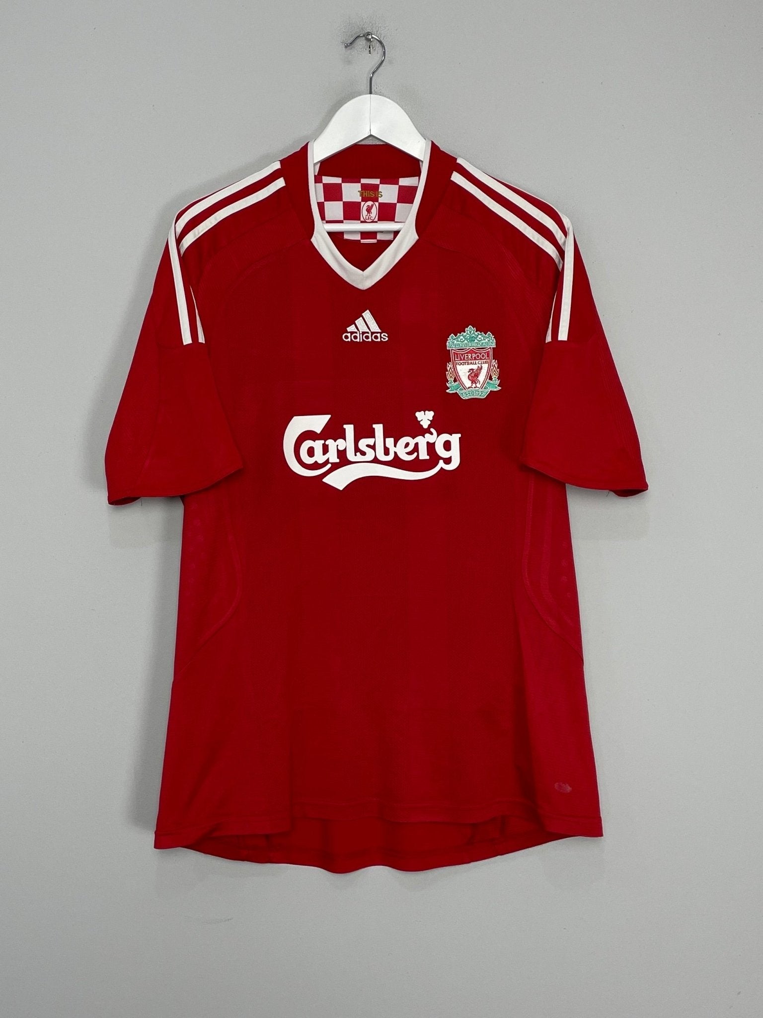 Shop 2008/10 LIVERPOOL GERRARD #8 HOME SHIRT (L) ADIDAS, classic football shirts, vintage football shirts & retro soccer jerseys at Cult Kits