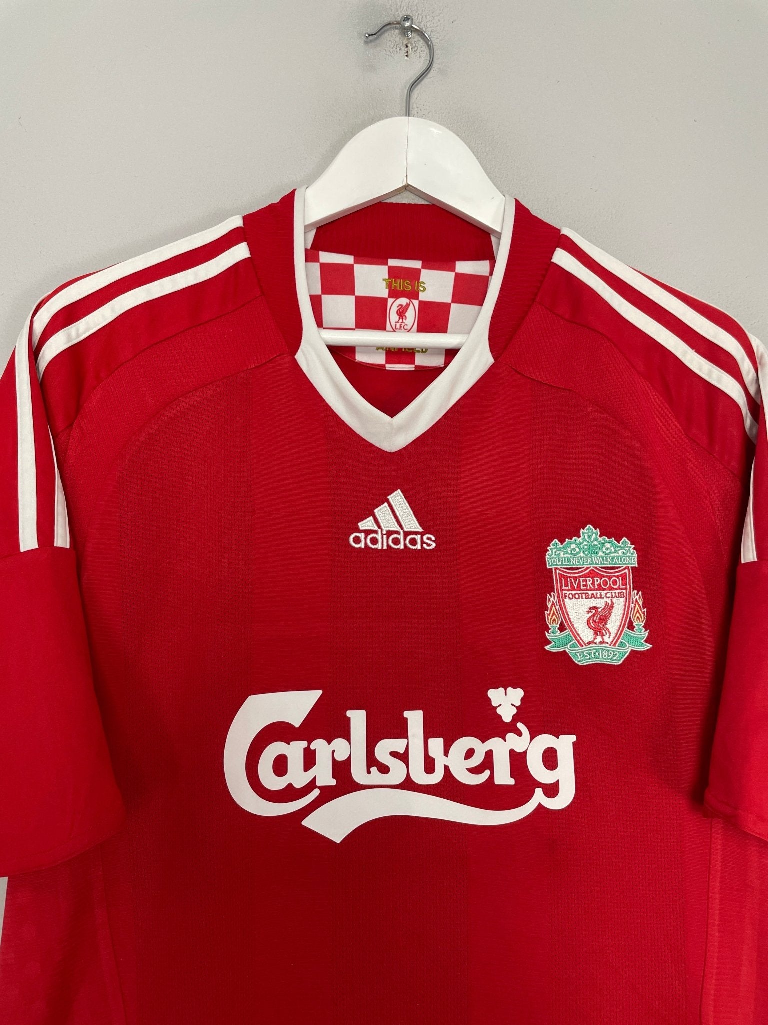 Shop 2008/10 LIVERPOOL GERRARD #8 HOME SHIRT (L) ADIDAS, classic football shirts, vintage football shirts & retro soccer jerseys at Cult Kits