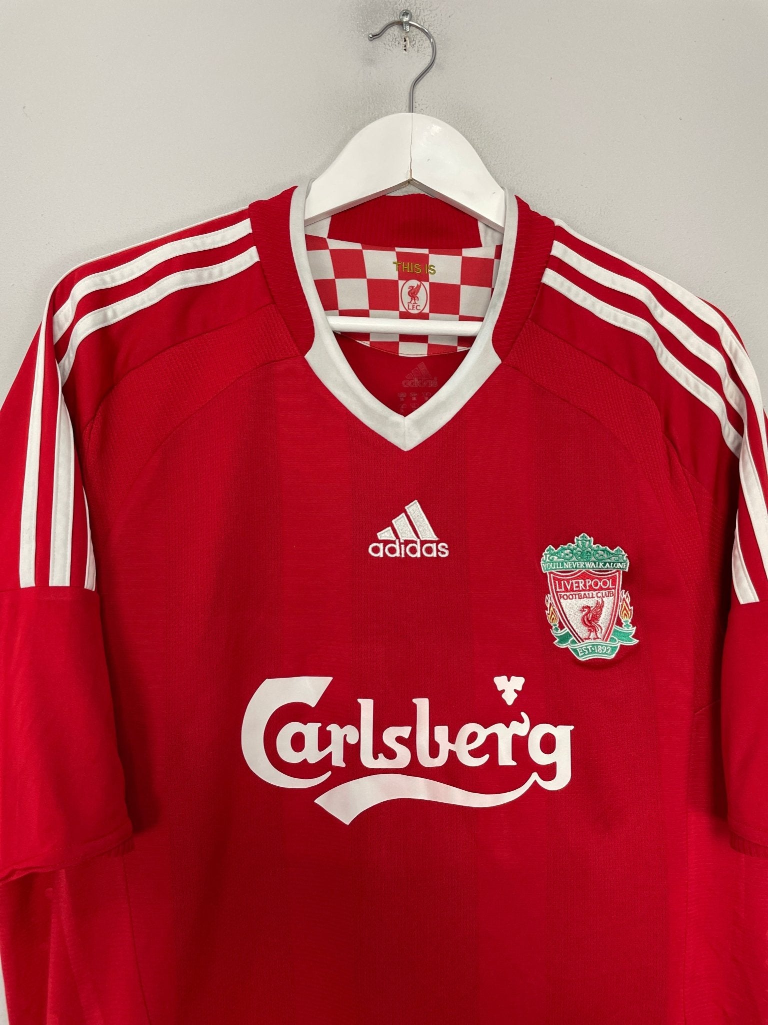 Shop 2008/10 LIVERPOOL GERRARD #8 HOME SHIRTS (XL) ADIDAS, classic football shirts, vintage football shirts & retro soccer jerseys at Cult Kits