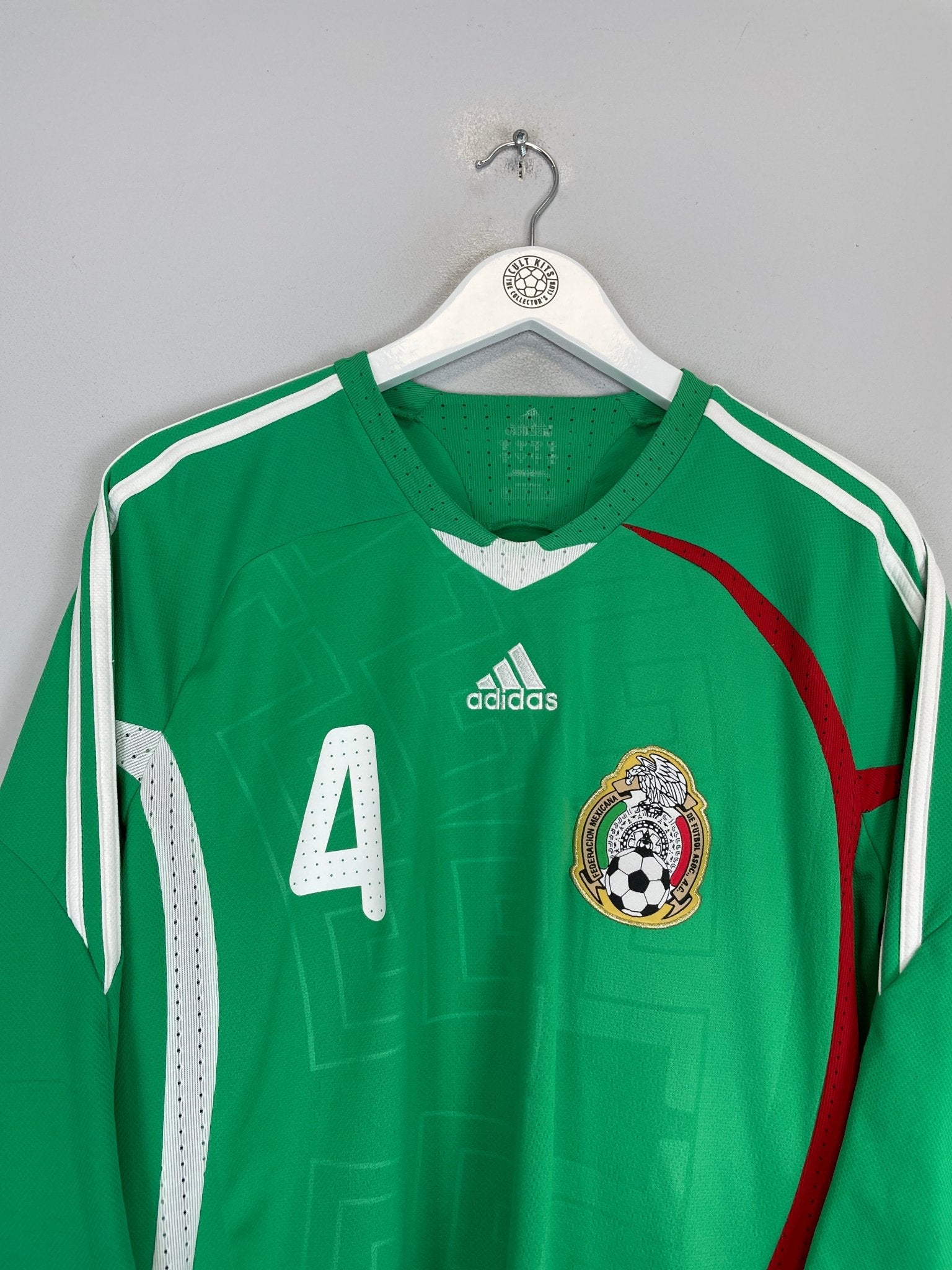 Shop 2008/10 MEXICO R.MARQUEZ #4 HOME SHIRT (M) ADIDAS, classic football shirts, vintage football shirts & retro soccer jerseys at Cult Kits