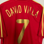 Shop 2008/10 SPAIN DAVID VILLA #7 HOME SHIRT (L) ADIDAS, classic football shirts, vintage football shirts & retro soccer jerseys at Cult Kits