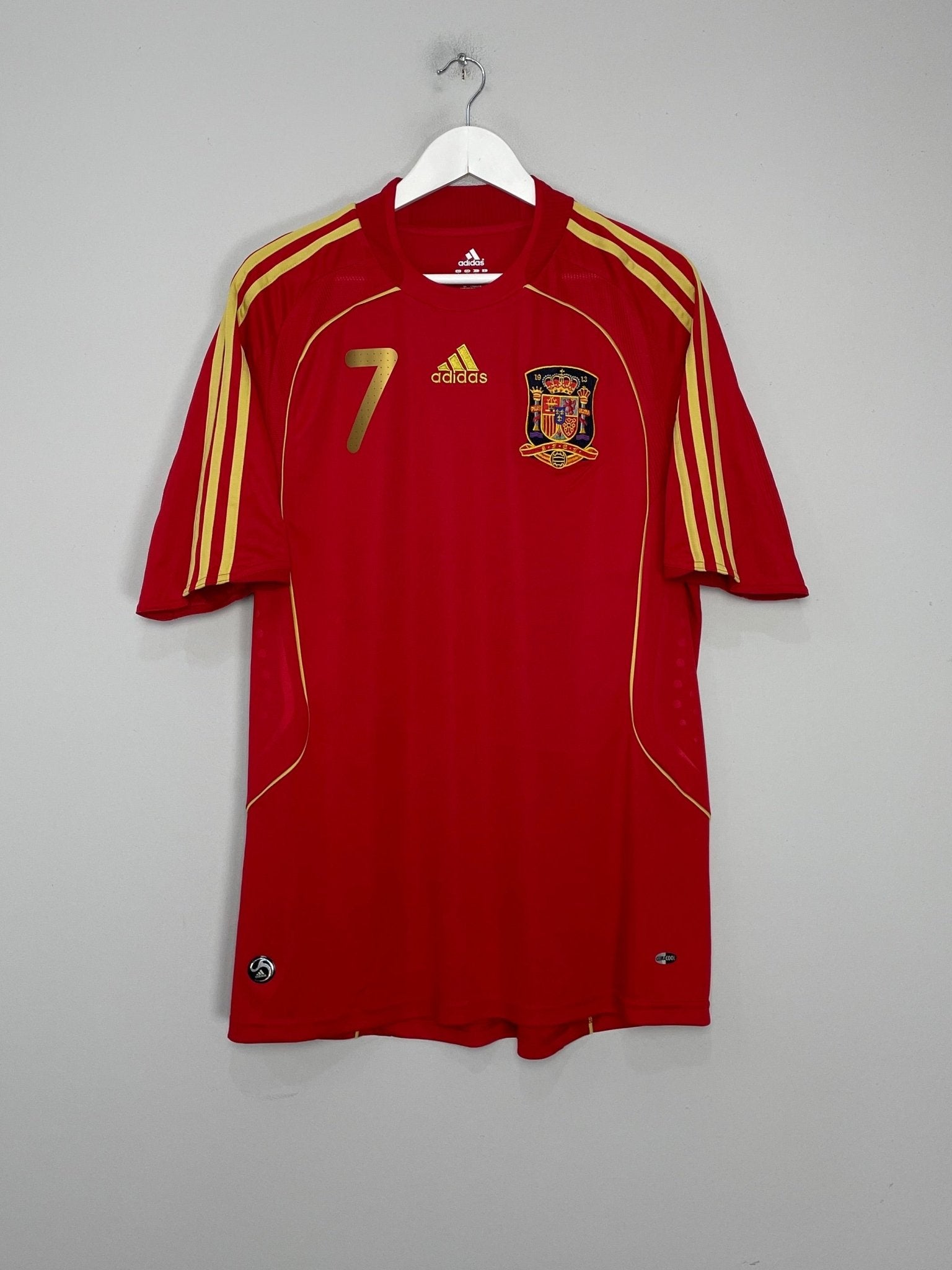 Shop 2008/10 SPAIN DAVID VILLA #7 HOME SHIRT (L) ADIDAS, classic football shirts, vintage football shirts & retro soccer jerseys at Cult Kits