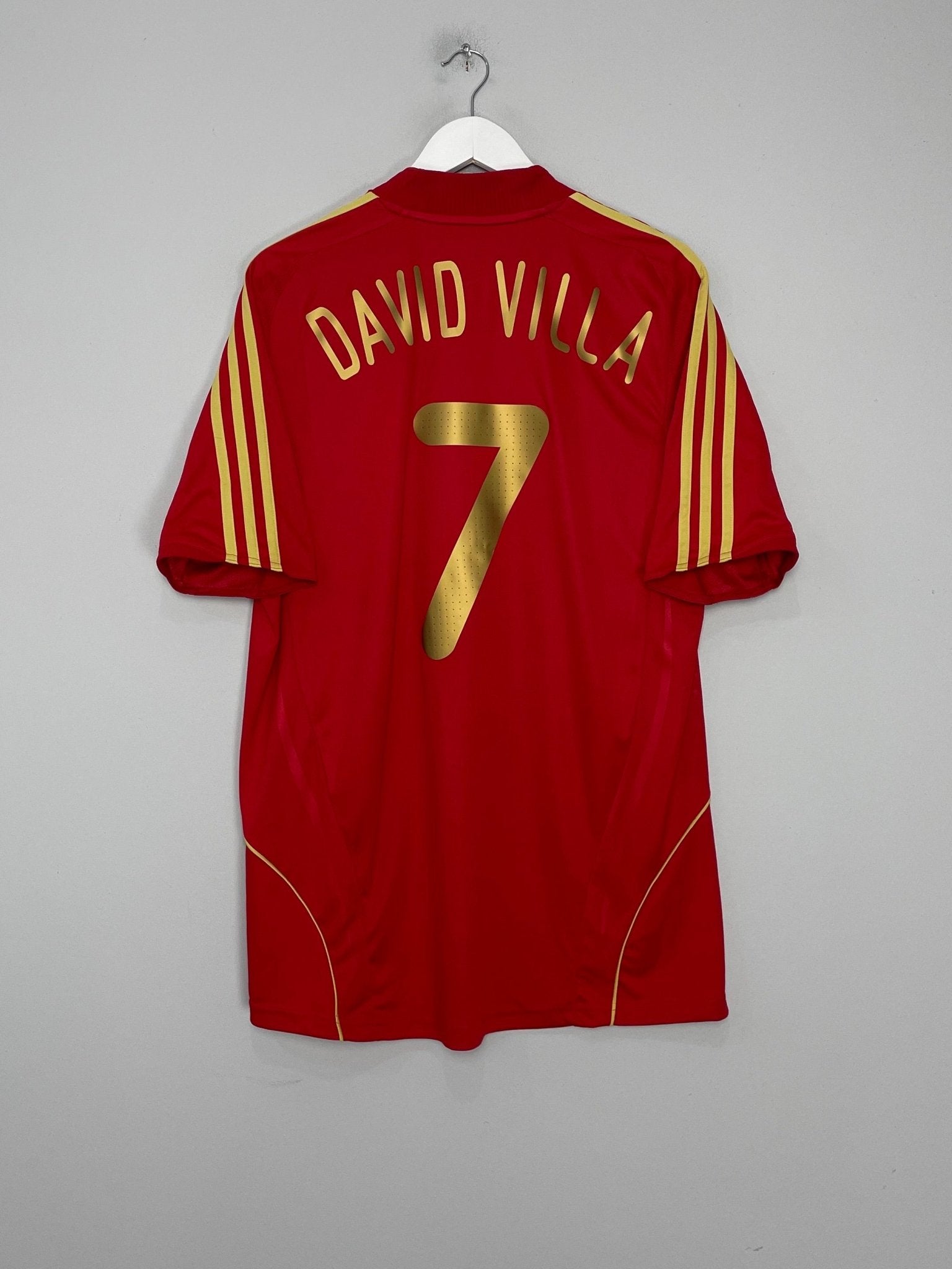 Shop 2008/10 SPAIN DAVID VILLA #7 HOME SHIRT (L) ADIDAS, classic football shirts, vintage football shirts & retro soccer jerseys at Cult Kits