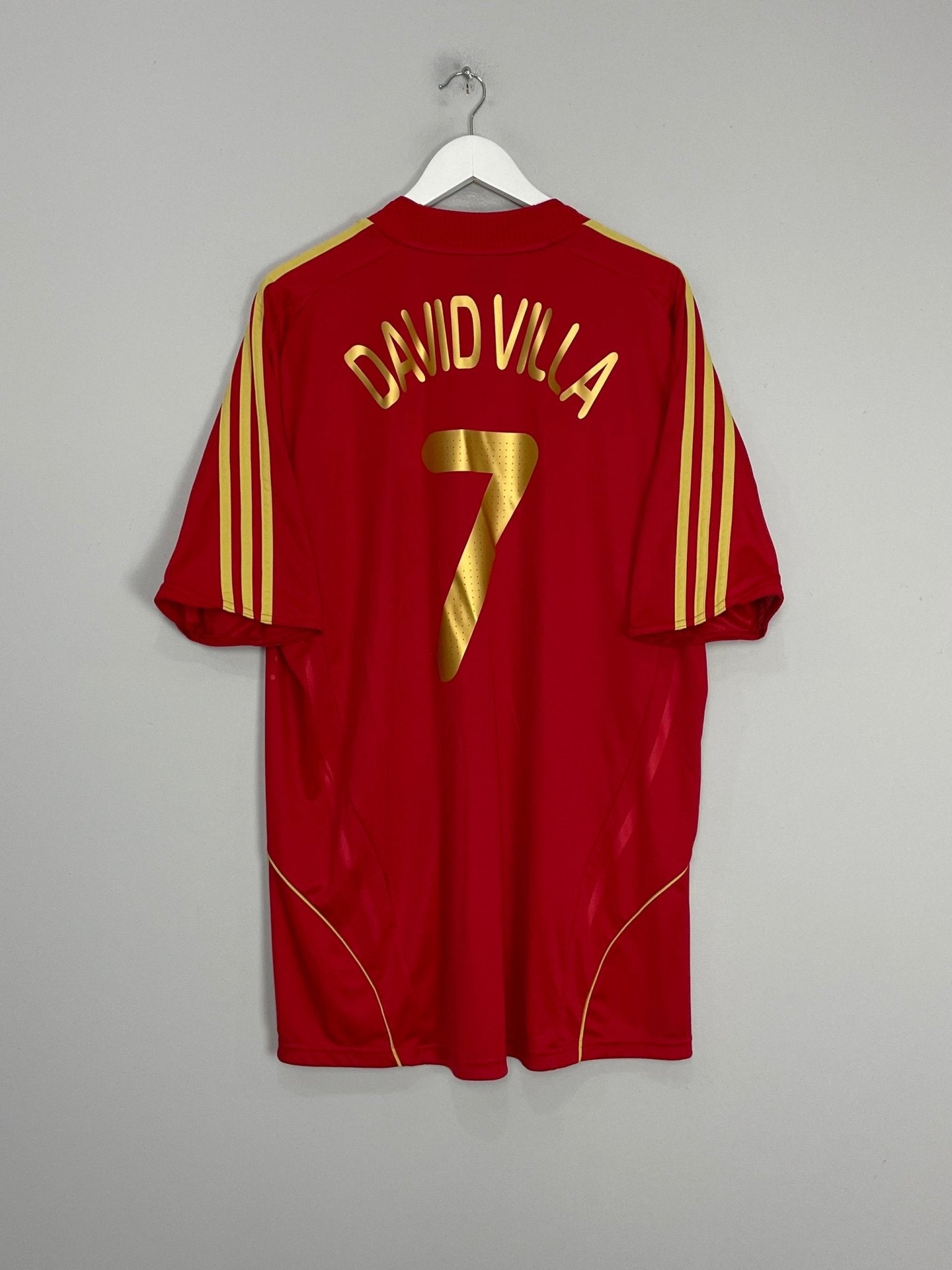 Shop 2008/10 SPAIN DAVID VILLA #7 HOME SHIRT (XL) ADIDAS, classic football shirts, vintage football shirts & retro soccer jerseys at Cult Kits