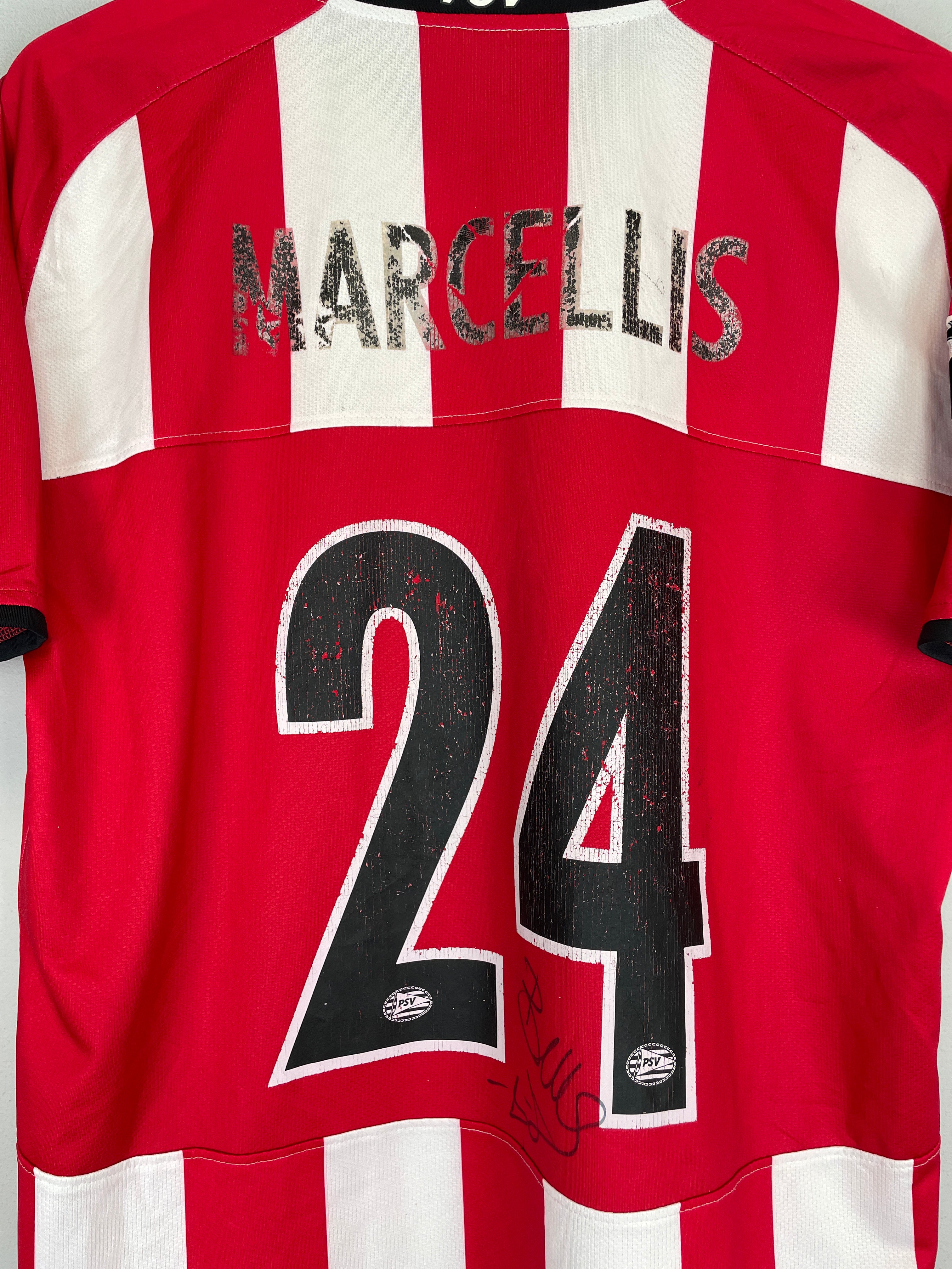 2008/09 PSV MARCELIS #24 *MATCH ISSUE + SIGNED* C/L HOME SHIRT (M) NIKE BACK SIGNATURE