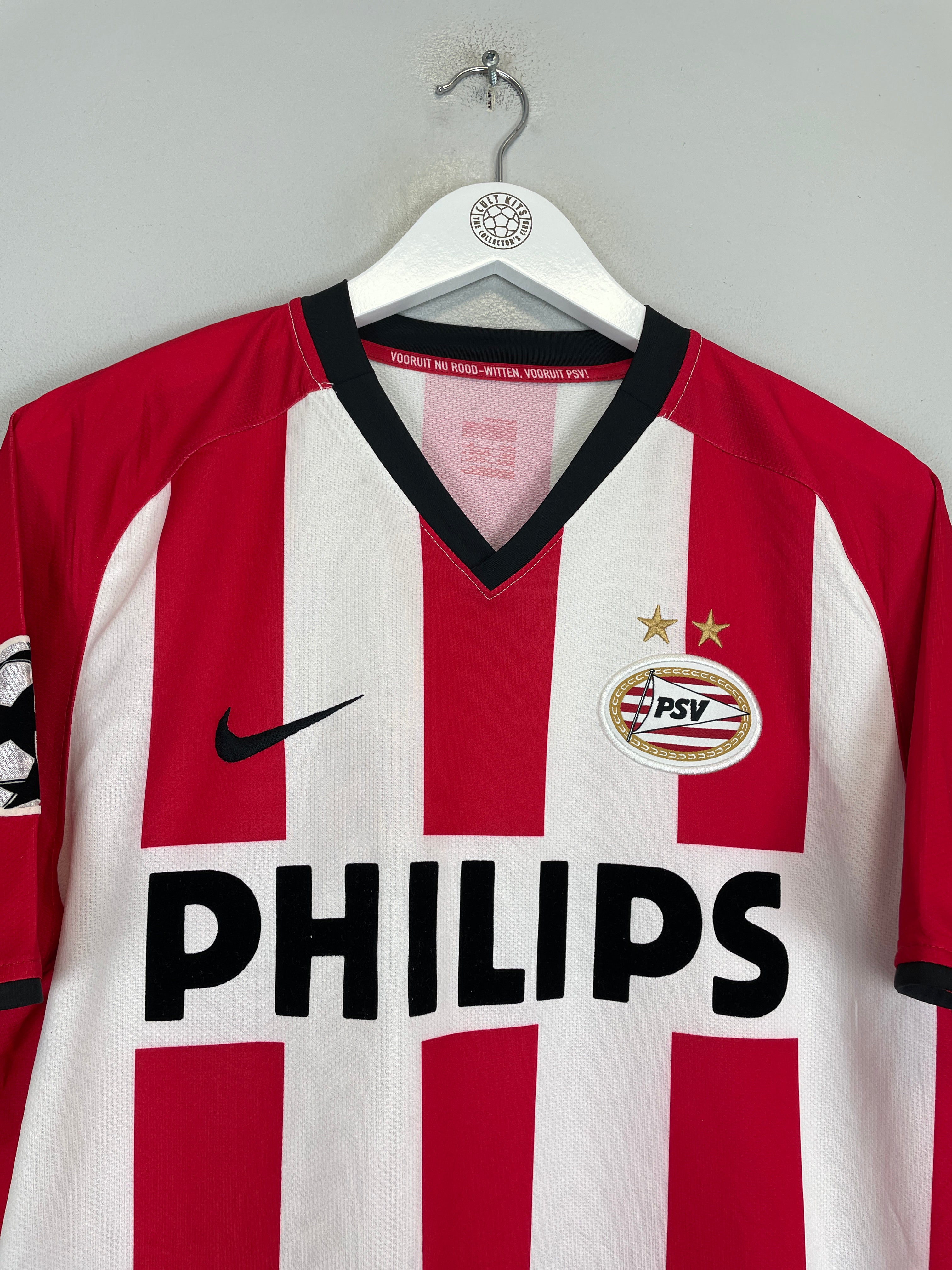 2008/09 PSV MARCELIS #24 *MATCH ISSUE + SIGNED* C/L HOME SHIRT (M) NIKE CHAMPIONS LEAGUE SPONSOR PHILIPS ZOOM