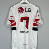 2008/09 SAO PAULO #7 HOME SHIRT (M) REEBOK LG BACK 7 RBK RED BLACK WHITE