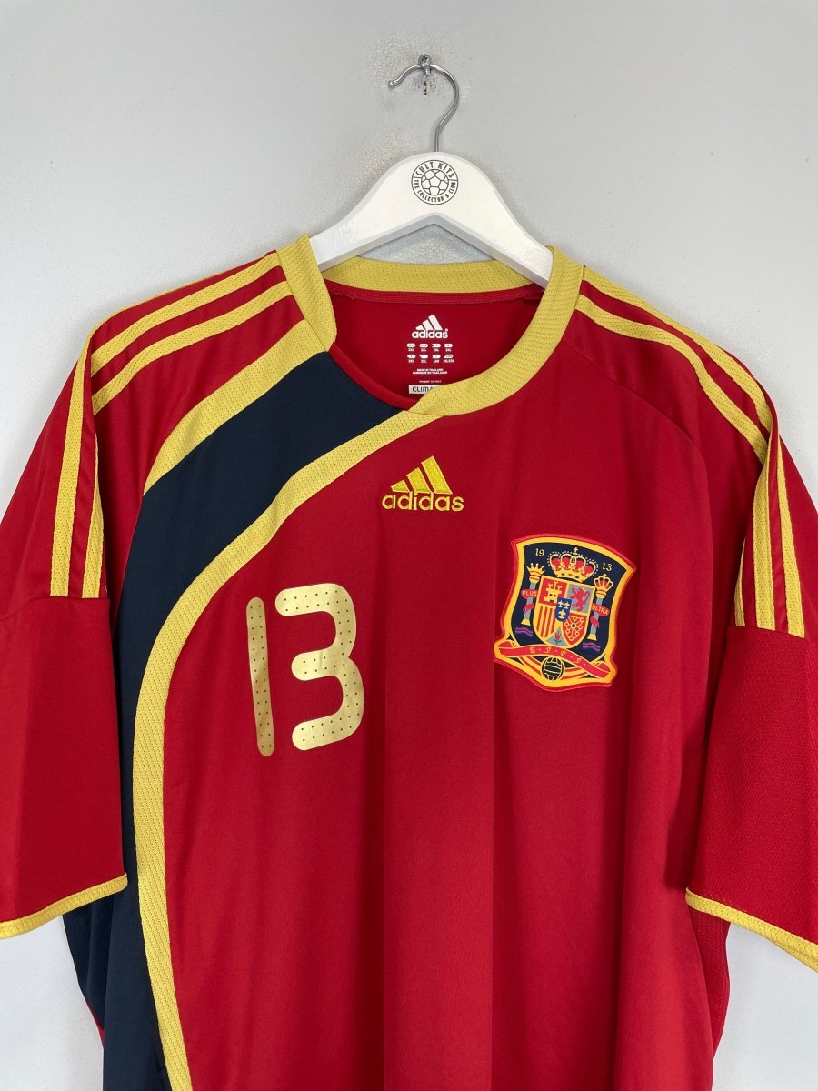 2009 SPAIN LLORENTE 13 CONFEDERATIONS CUP HOME SHIRT (XXL) ADIDAS - Cult Kits - XXL - Buy Vintage Football Shirts, Authentic Retro Football Shirts For Sale, Classic Football Shirts & Soccer Jersey
