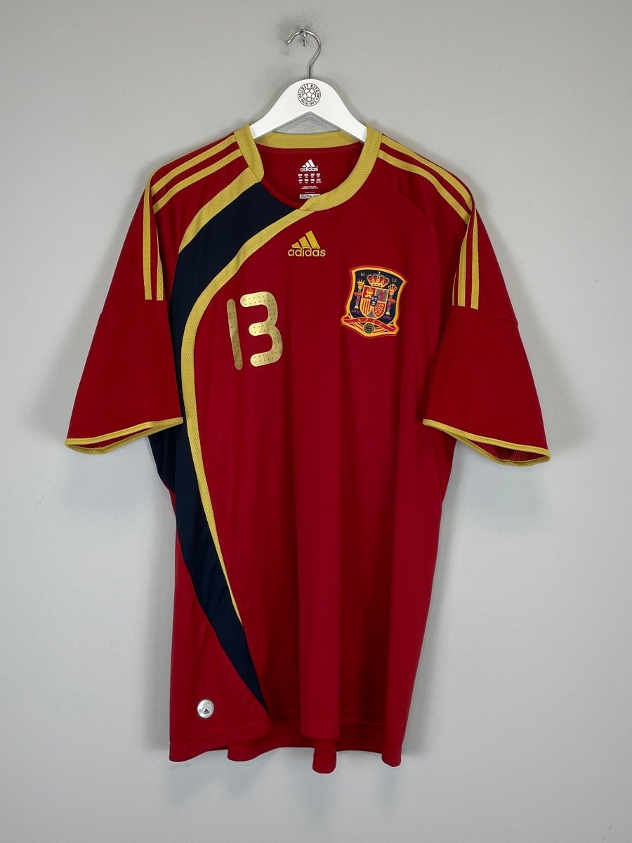 2009 SPAIN LLORENTE 13 CONFEDERATIONS CUP HOME SHIRT (XXL) ADIDAS - Cult Kits - XXL - Buy Vintage Football Shirts, Authentic Retro Football Shirts For Sale, Classic Football Shirts & Soccer Jersey