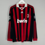 Shop 2009/10 AC MILAN BECKHAM #32 L/S C/L HOME SHIRT (M) ADIDAS, classic football shirts, vintage football shirts & retro soccer jerseys at Cult Kits