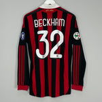 Shop 2009/10 AC MILAN BECKHAM #32 L/S HOME SHIRT (M) ADIDAS, classic football shirts, vintage football shirts & retro soccer jerseys at Cult Kits
