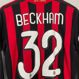Shop 2009/10 AC MILAN BECKHAM #32 L/S HOME SHIRT (M) ADIDAS, classic football shirts, vintage football shirts & retro soccer jerseys at Cult Kits