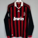2009/10 AC MILAN INZAGHI 9 C/L L/S HOME SHIRT (M) ADIDAS - Cult Kits - Medium - Buy Vintage Football Shirts, Authentic Retro Football Shirts For Sale, Classic Football Shirts & Soccer Jersey