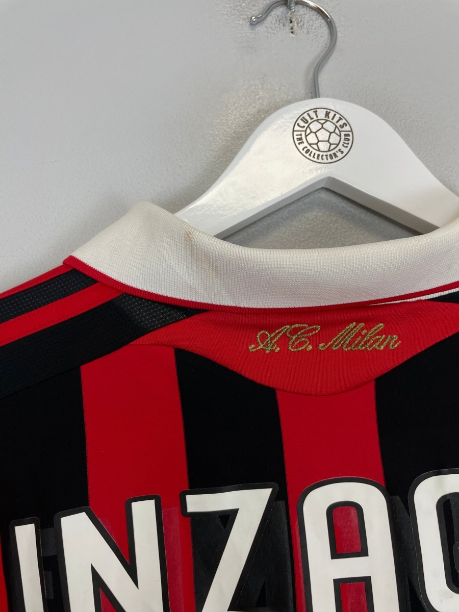 2009/10 AC MILAN INZAGHI 9 C/L L/S HOME SHIRT (M) ADIDAS - Cult Kits - Medium - Buy Vintage Football Shirts, Authentic Retro Football Shirts For Sale, Classic Football Shirts & Soccer Jersey