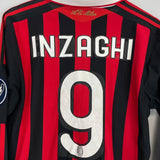 2009/10 AC MILAN INZAGHI 9 C/L L/S HOME SHIRT (M) ADIDAS - Cult Kits - Medium - Buy Vintage Football Shirts, Authentic Retro Football Shirts For Sale, Classic Football Shirts & Soccer Jersey