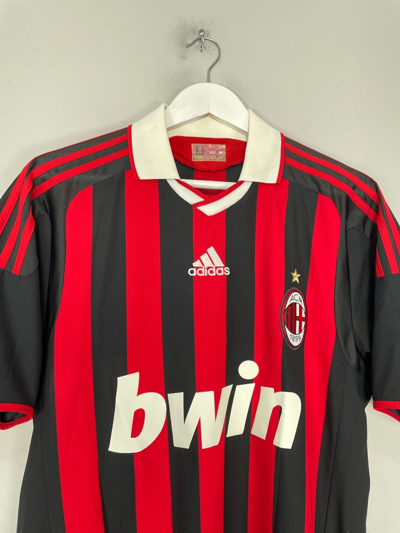 Shop 2009/10 AC MILAN MALDINI #3 HOME SHIRT (M) ADIDAS, classic football shirts, vintage football shirts & retro soccer jerseys at Cult Kits