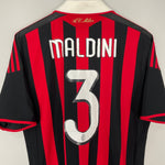 Shop 2009/10 AC MILAN MALDINI #3 HOME SHIRT (M) ADIDAS, classic football shirts, vintage football shirts & retro soccer jerseys at Cult Kits