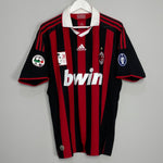 Shop 2009/10 AC MILAN MALDINI #3 'SOLO PER TE' HOME SHIRT (L) ADIDAS, classic football shirts, vintage football shirts & retro soccer jerseys at Cult Kits