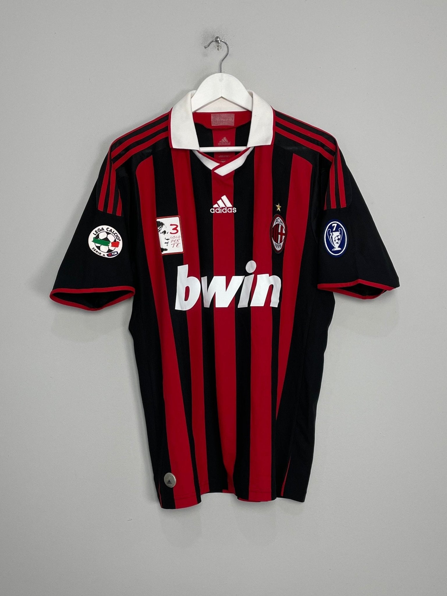 Shop 2009/10 AC MILAN MALDINI #3 'SOLO PER TE' HOME SHIRT (L) ADIDAS, classic football shirts, vintage football shirts & retro soccer jerseys at Cult Kits