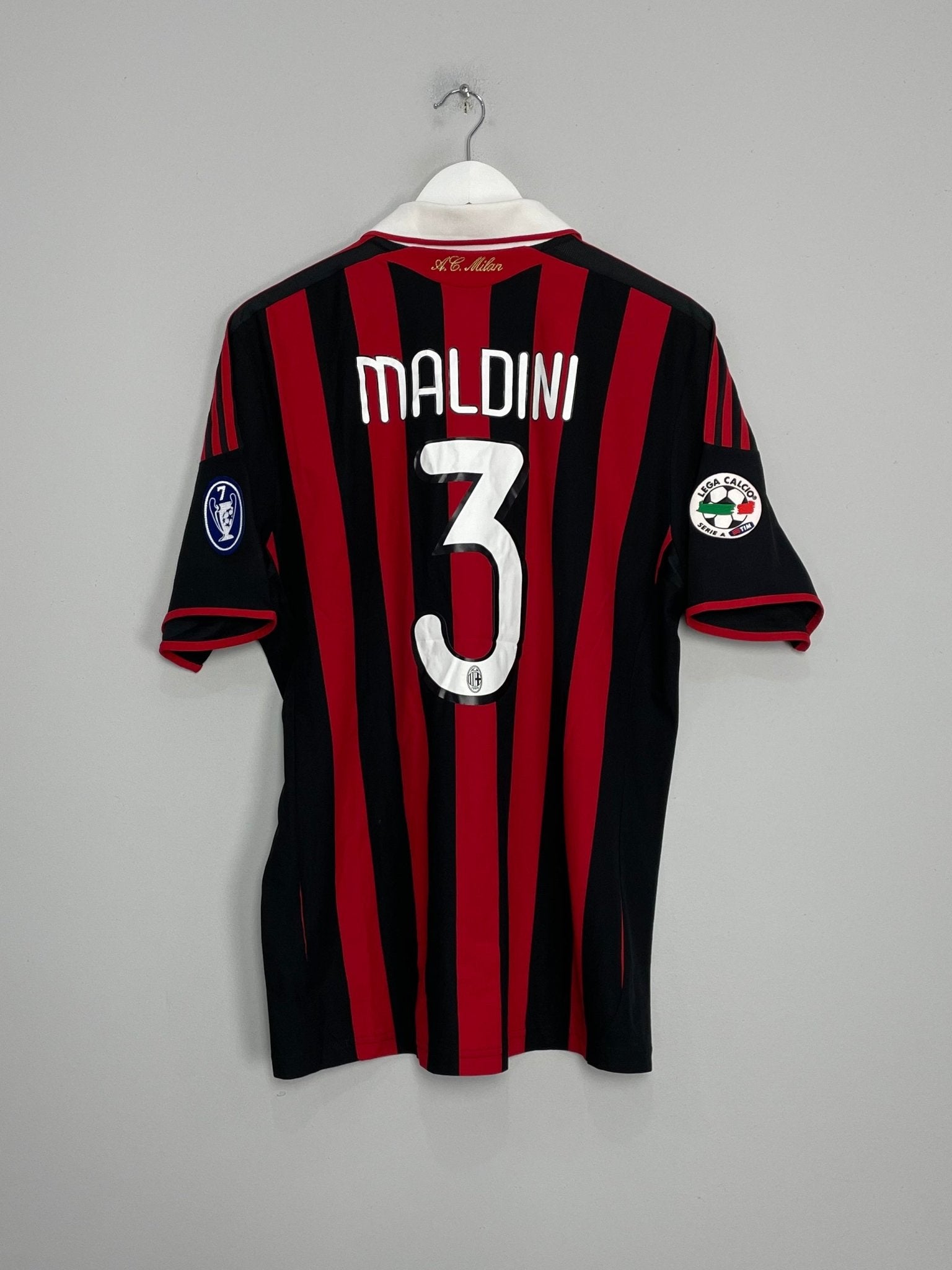 Shop 2009/10 AC MILAN MALDINI #3 'SOLO PER TE' HOME SHIRT (L) ADIDAS, classic football shirts, vintage football shirts & retro soccer jerseys at Cult Kits