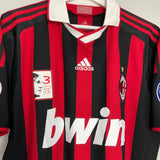 Shop 2009/10 AC MILAN MALDINI #3 'SOLO PER TE' HOME SHIRT (L) ADIDAS, classic football shirts, vintage football shirts & retro soccer jerseys at Cult Kits
