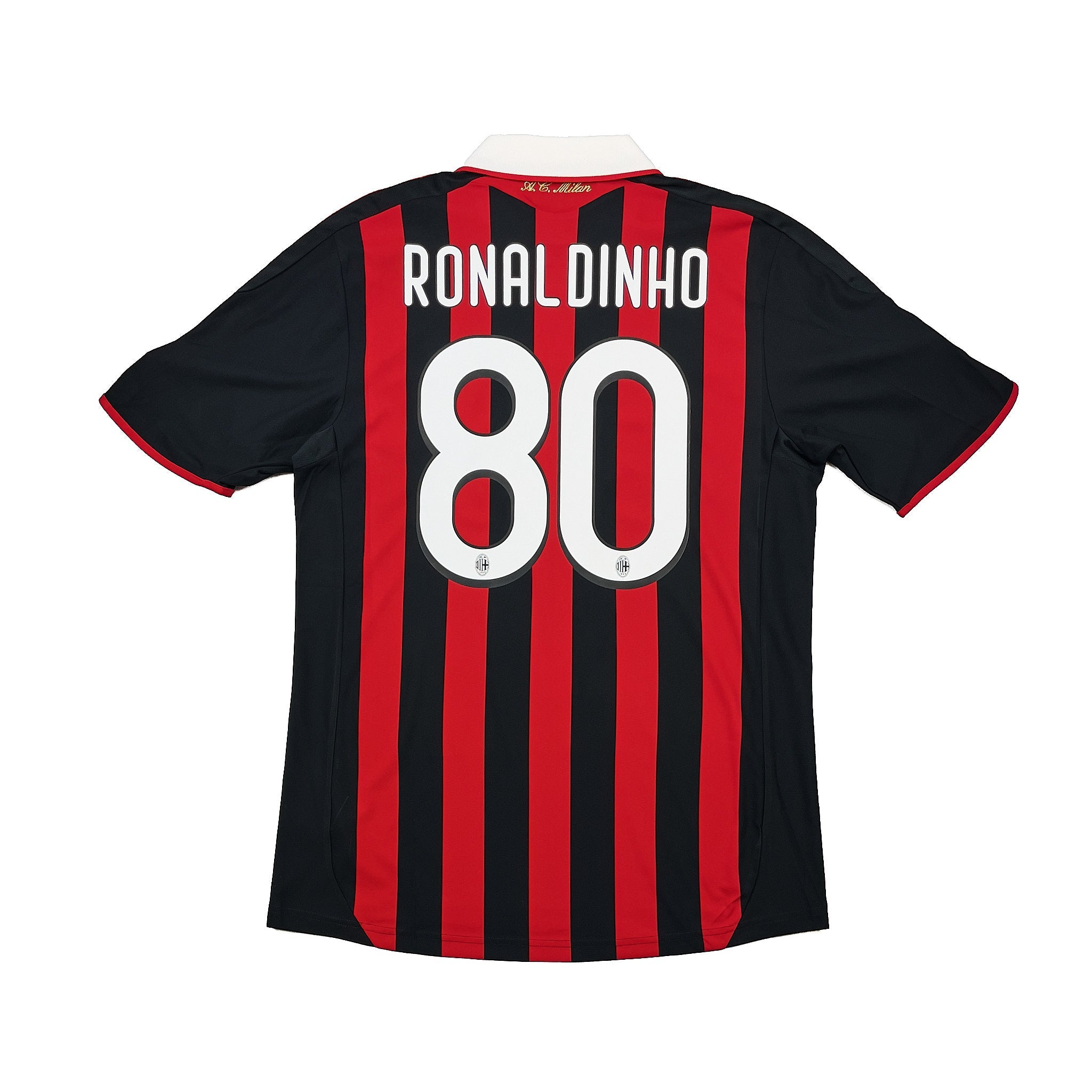 Buy 2009/10 AC Milan Ronaldinho 80 C/L Home Shirt (M) Adidas ~ Free worldwide shipping ~ Authentic Vintage Football Shirts from Cult Kits