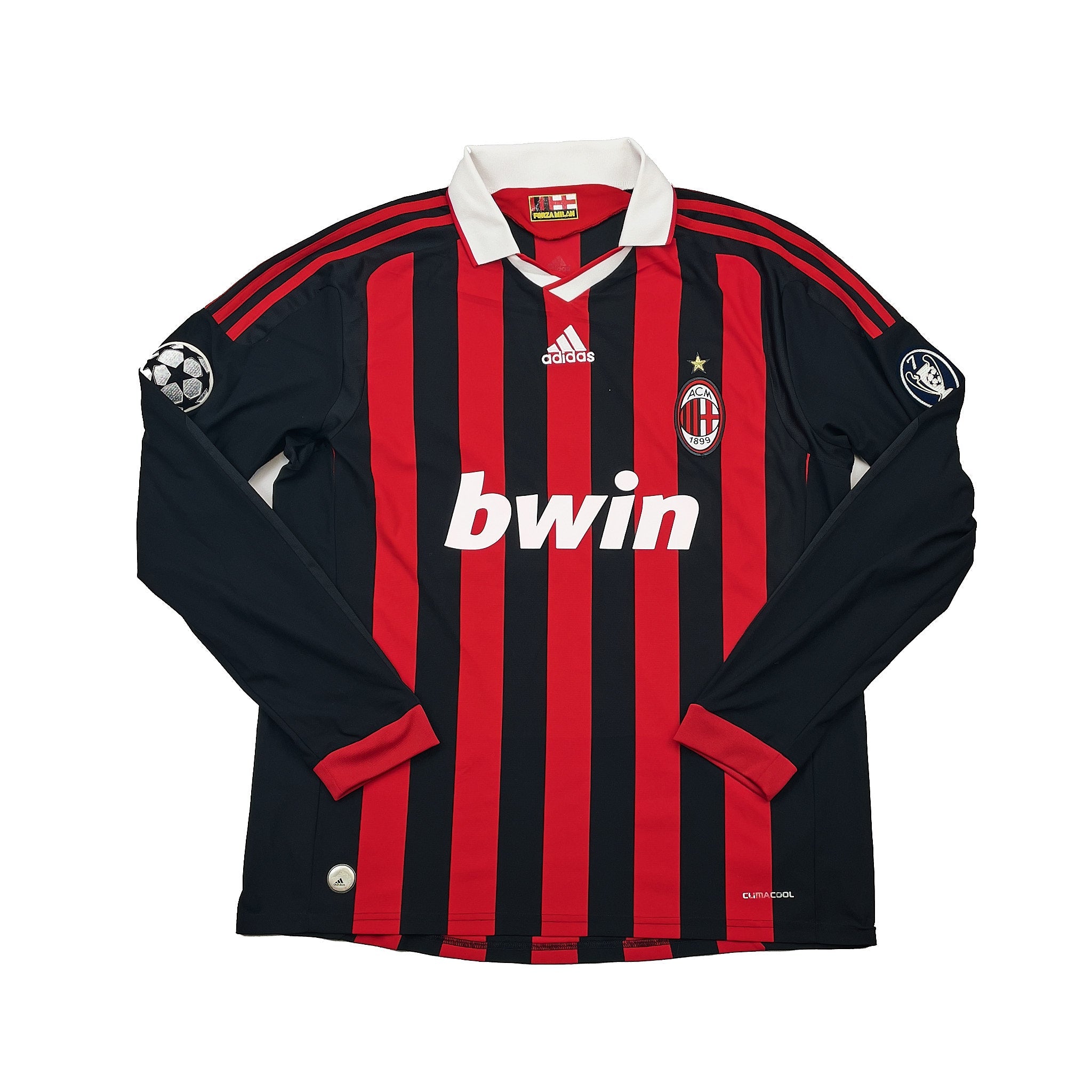 Buy 2009/10 AC Milan Ronaldinho 80 C/L L/S Home Shirt (L) Adidas ~ Free worldwide shipping available ~ Authentic Vintage Football Shirts from Cult Kits