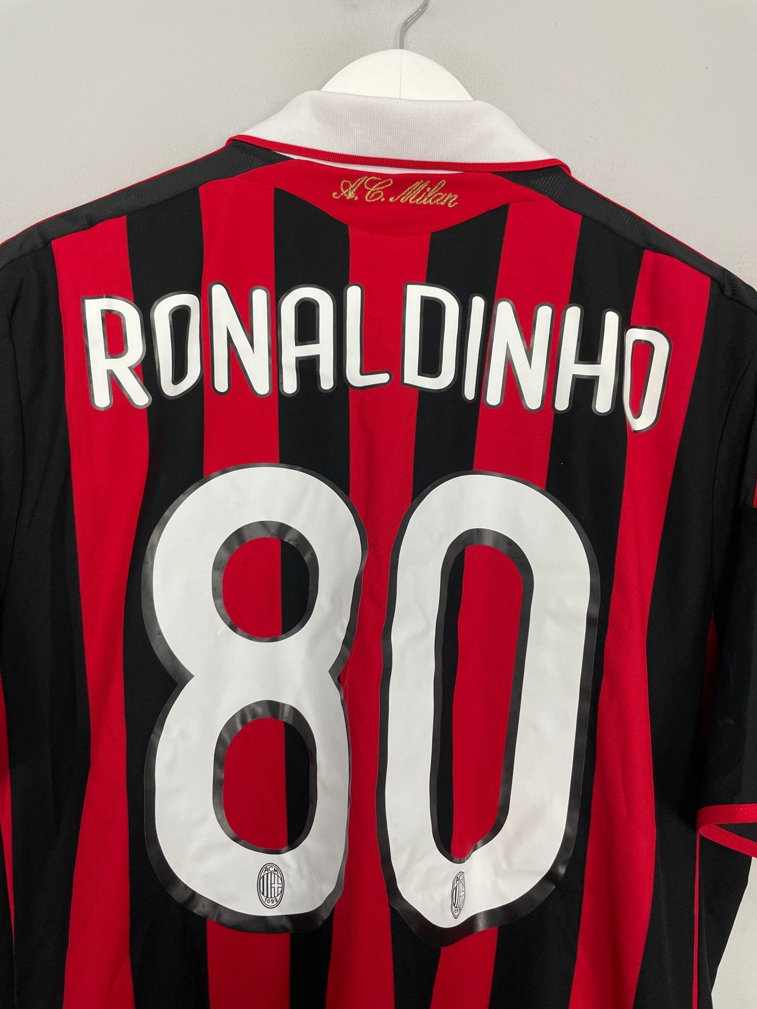 2009/10 AC MILAN RONALDINHO #80 HOME SHIRT (L) ADIDAS – Cult Kits