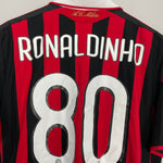 Shop 2009/10 AC MILAN RONALDINHO #80 HOME SHIRT (L) ADIDAS, classic football shirts, vintage football shirts & retro soccer jerseys at Cult Kits