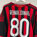 2009/10 AC MILAN RONALDINHO 80 HOME SHIRT (XXL) ADIDAS - Cult Kits - XXL - Buy Vintage Football Shirts, Authentic Retro Football Shirts For Sale, Classic Football Shirts & Soccer Jersey