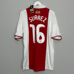 Shop 2009/10 AJAX SUAREZ #7 *BNWT* HOME SHIRT (L) ADIDAS, classic football shirts, vintage football shirts & retro soccer jerseys at Cult Kits