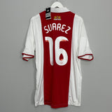 Shop 2009/10 AJAX SUAREZ #7 *BNWT* HOME SHIRT (L) ADIDAS, classic football shirts, vintage football shirts & retro soccer jerseys at Cult Kits