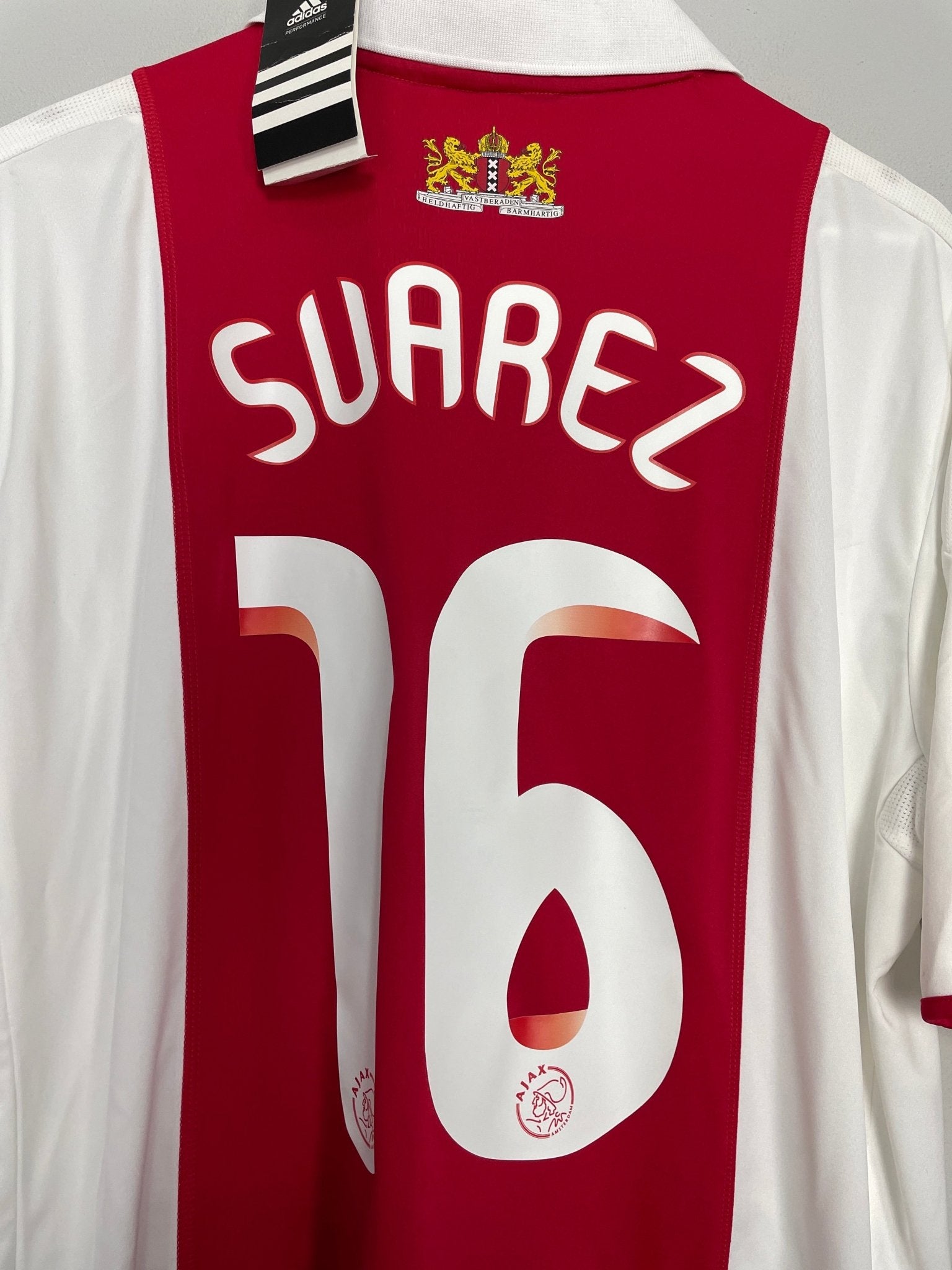 Shop 2009/10 AJAX SUAREZ #7 *BNWT* HOME SHIRT (L) ADIDAS, classic football shirts, vintage football shirts & retro soccer jerseys at Cult Kits