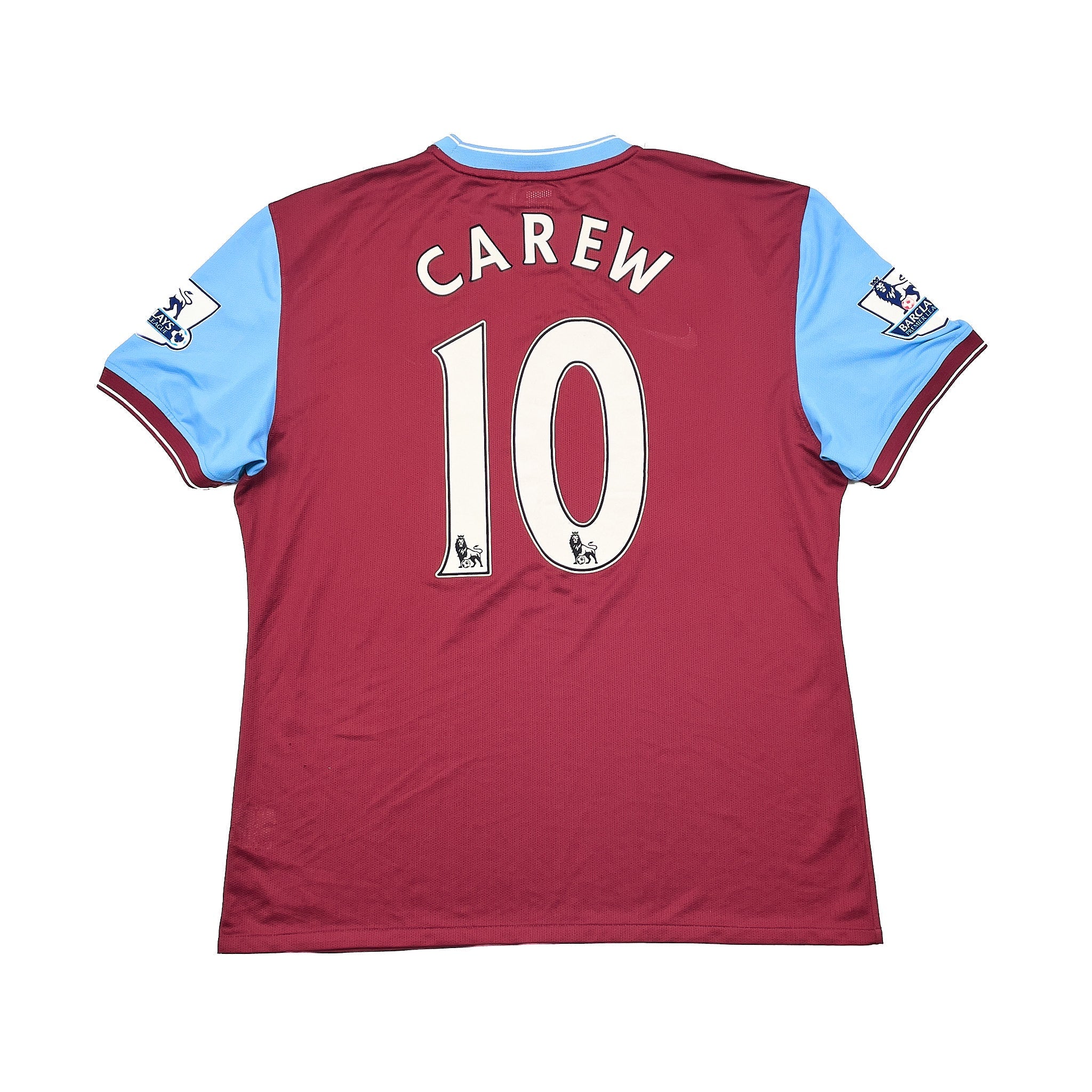 Buy 2009/10 ASTON VILLA CAREW 10 *MATCH WORN VS MANCHESTER UNITED* HOME SHIRT (XXL) NIKE ~ Free worldwide shipping available ~ Authentic Vintage Football Shirts from Cult Kits