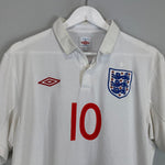 Shop 2009/10 ENGLAND ROONEY #10 HOME SHIRT (L) UMBRO, classic football shirts, vintage football shirts & retro soccer jerseys at Cult Kits