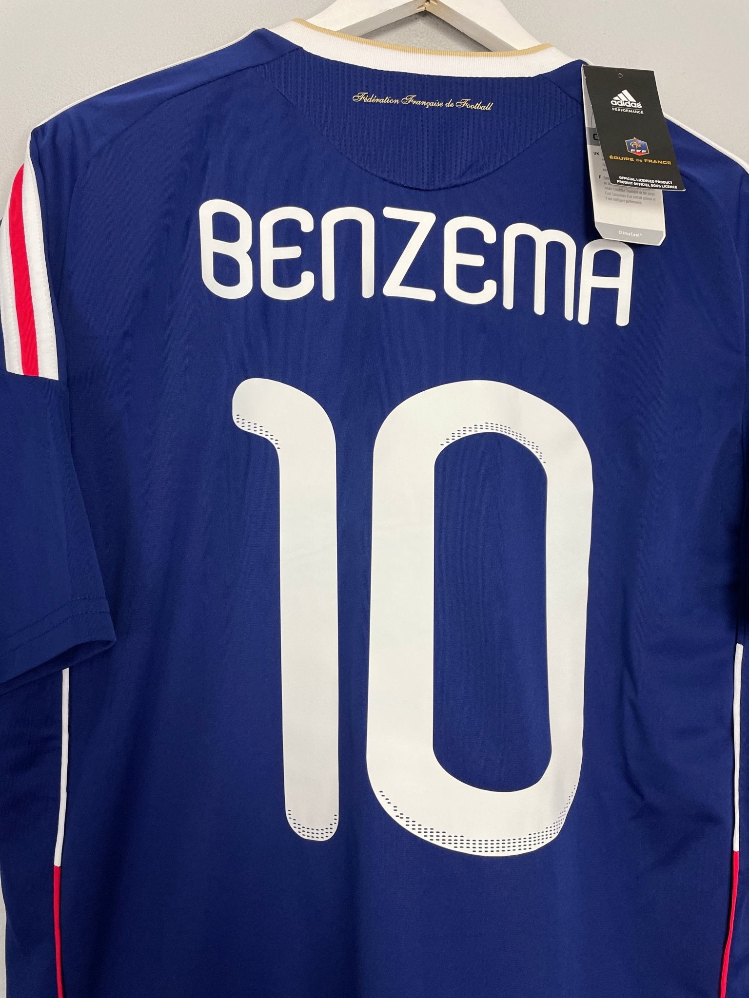 Shop 2009/10 FRANCE BENZEMA #10 *BNWT* HOME SHIRT (L) ADIDAS, classic football shirts, vintage football shirts & retro soccer jerseys at Cult Kits