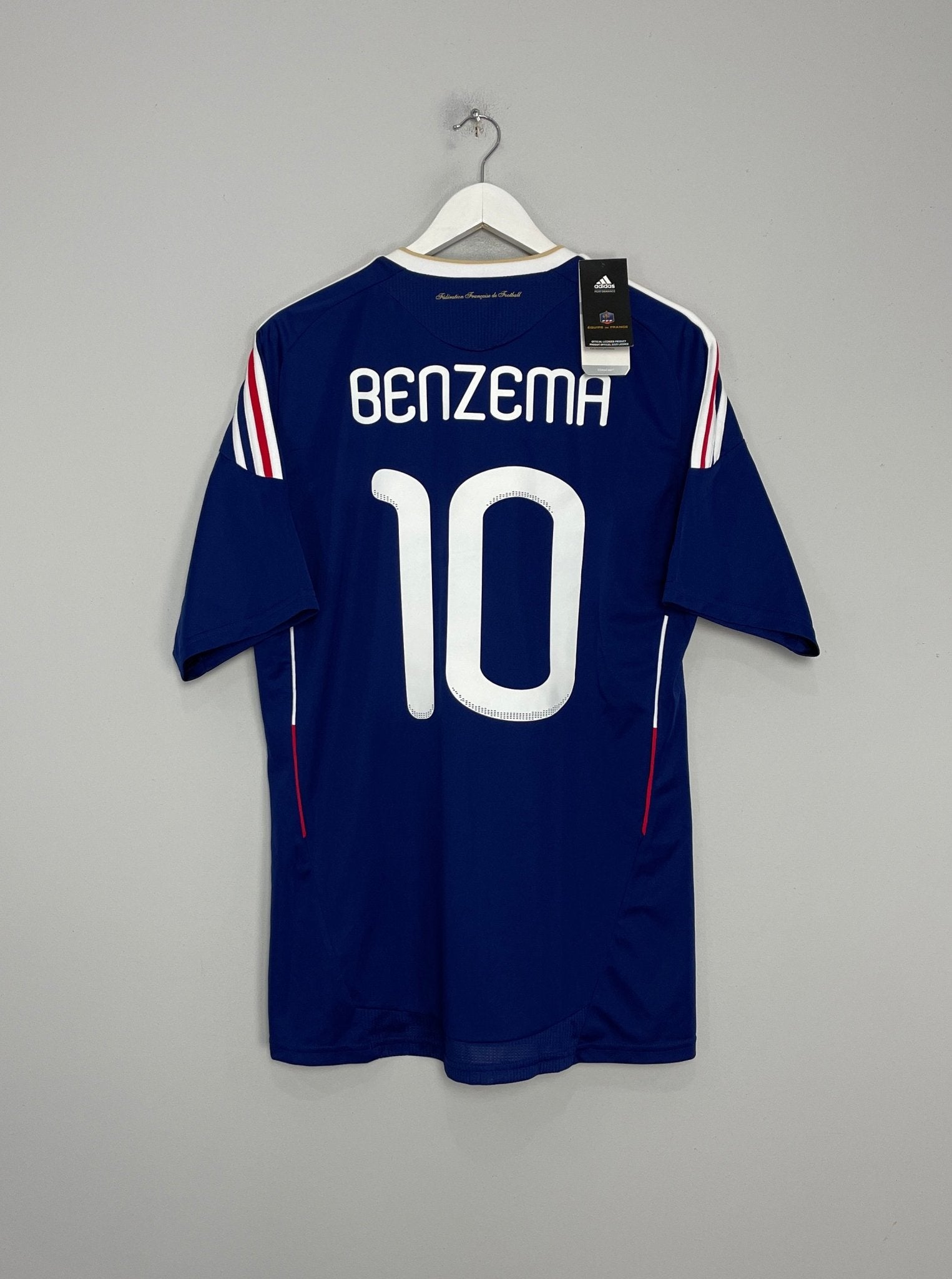 Shop 2009/10 FRANCE BENZEMA #10 *BNWT* HOME SHIRT (L) ADIDAS, classic football shirts, vintage football shirts & retro soccer jerseys at Cult Kits