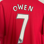 Shop 2009/10 MANCHESTER UNITED OWEN #7 HOME SHIRT (L) NIKE, classic football shirts, vintage football shirts & retro soccer jerseys at Cult Kits