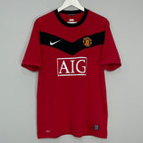 Shop 2009/10 MANCHESTER UNITED OWEN #7 HOME SHIRT (L) NIKE, classic football shirts, vintage football shirts & retro soccer jerseys at Cult Kits