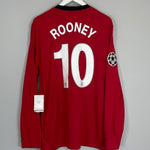 Shop 2009/10 MANCHESTER UNITED ROONEY #10 *BNWT* C/L L/S HOME SHIRT (XL) NIKE, classic football shirts, vintage football shirts & retro soccer jerseys at Cult Kits