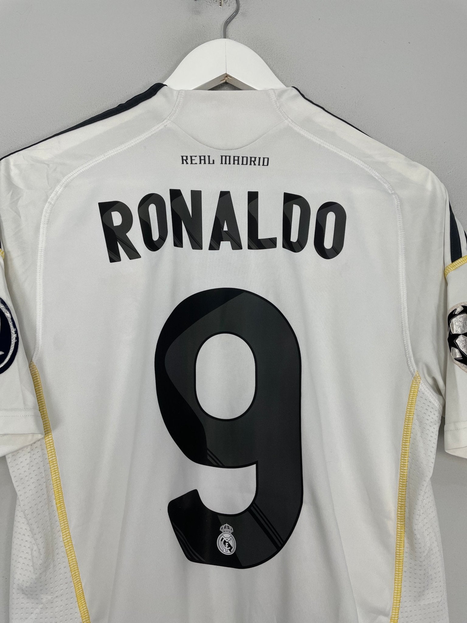 Shop 2009/10 REAL MADRID RONALDO #9 C/L HOME SHIRT (S) ADIDAS, classic football shirts, vintage football shirts & retro soccer jerseys at Cult Kits