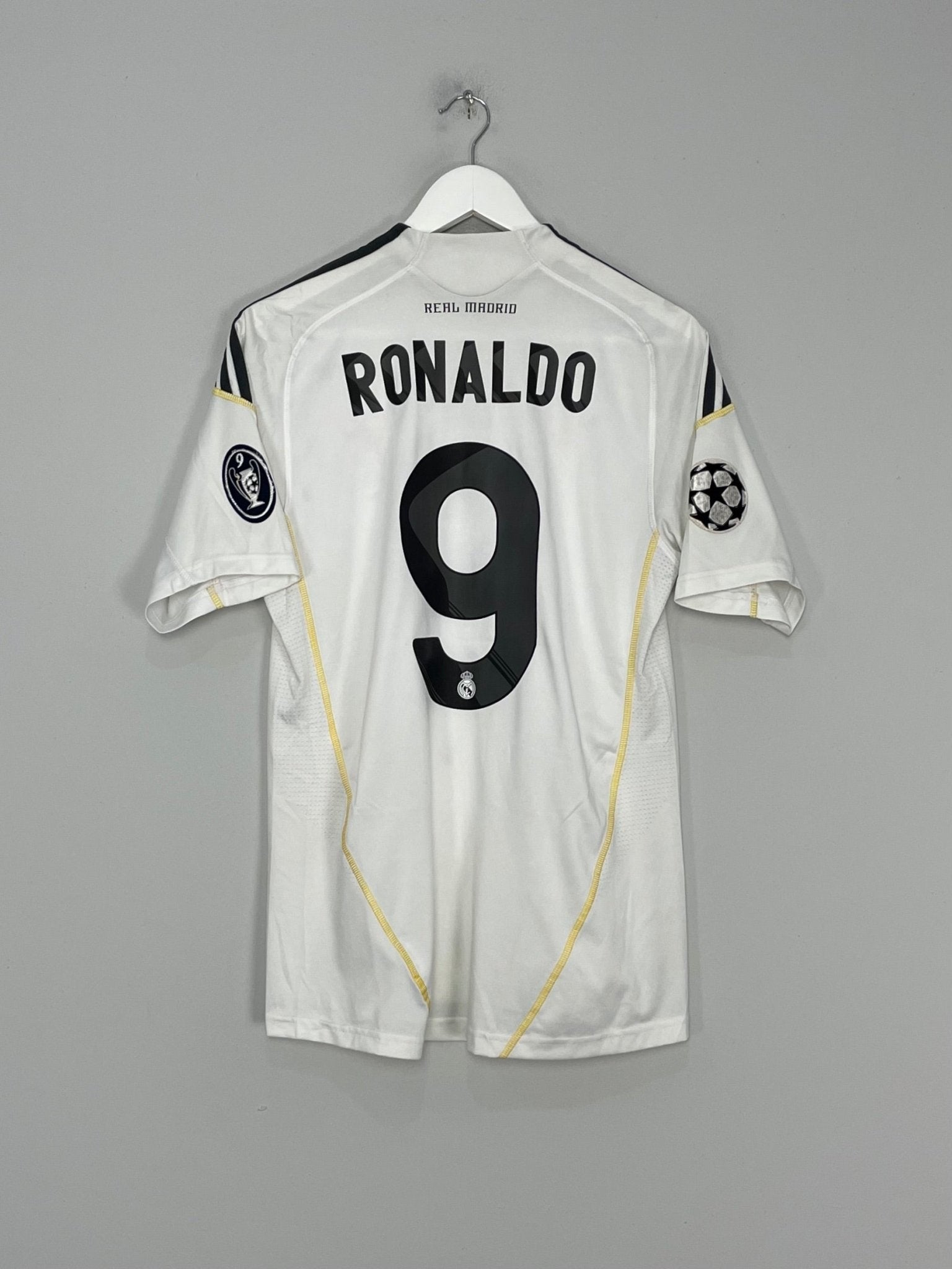 Shop 2009/10 REAL MADRID RONALDO #9 C/L HOME SHIRT (S) ADIDAS, classic football shirts, vintage football shirts & retro soccer jerseys at Cult Kits