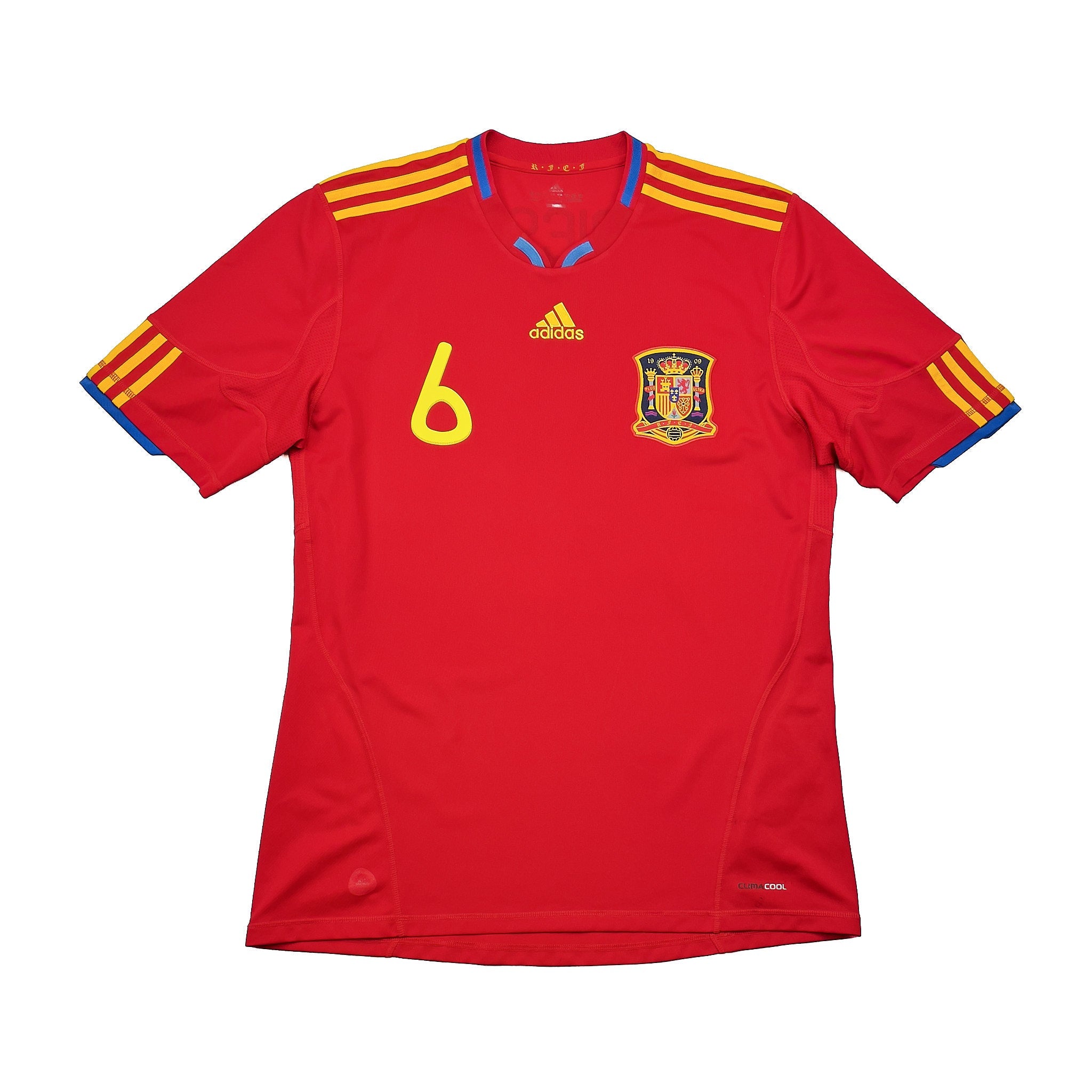 Buy 2009/10 Spain A.Iniesta 6 Home Shirt (L) Adidas ~ Free worldwide shipping ~ Authentic Vintage Football Shirts from Cult Kits