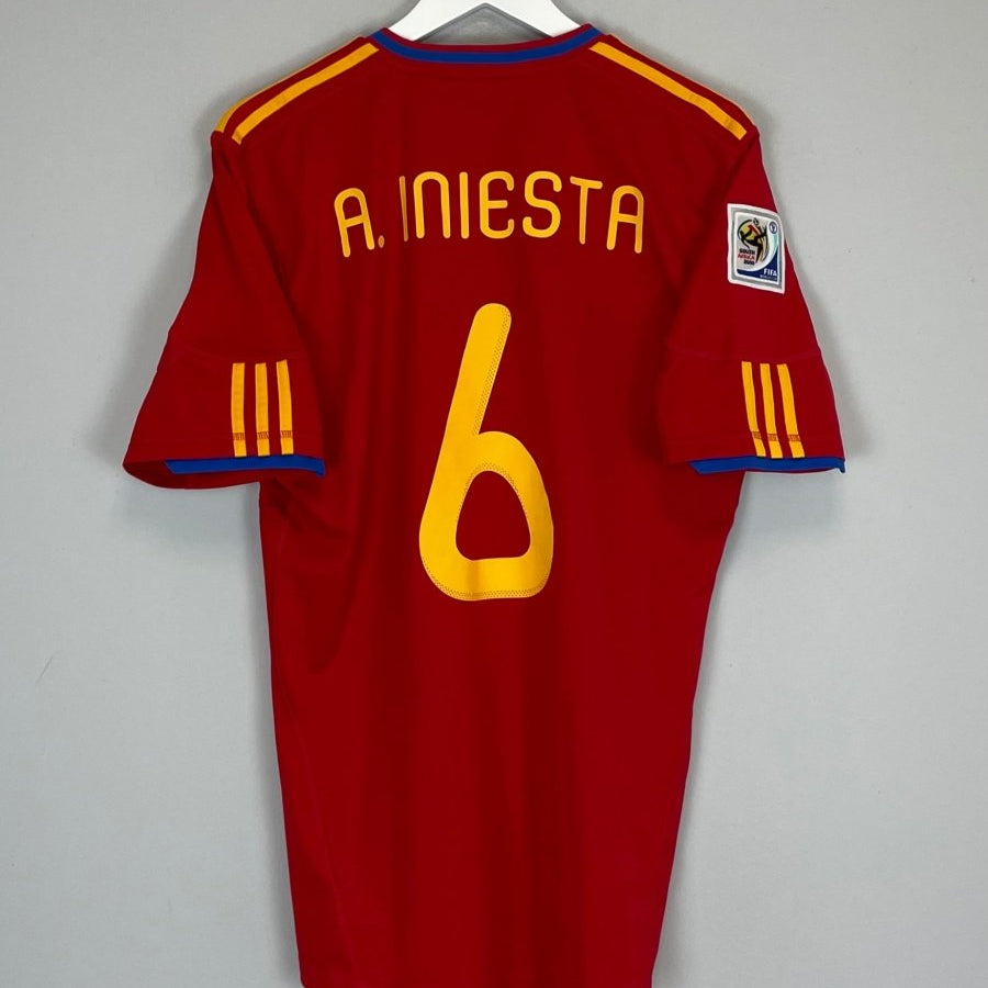 2009/10 SPAIN A.INIESTA 6 HOME SHIRT (L) ADIDAS - Cult Kits - Large - Buy Vintage Football Shirts, Authentic Retro Football Shirts For Sale, Classic Football Shirts & Soccer Jersey