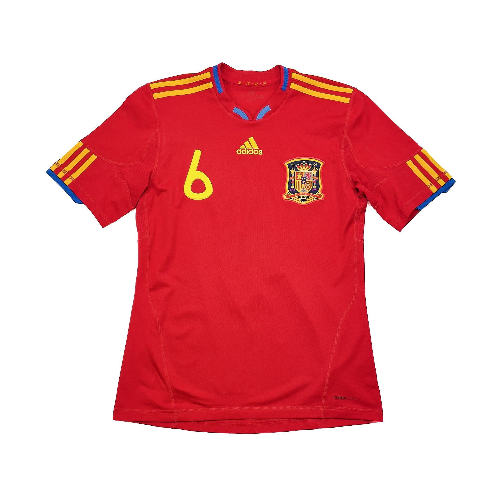 Buy 2009/10 Spain A.Iniesta 6 Home Shirt (S) Adidas ~ Free worldwide shipping ~ Authentic Vintage Football Shirts from Cult Kits