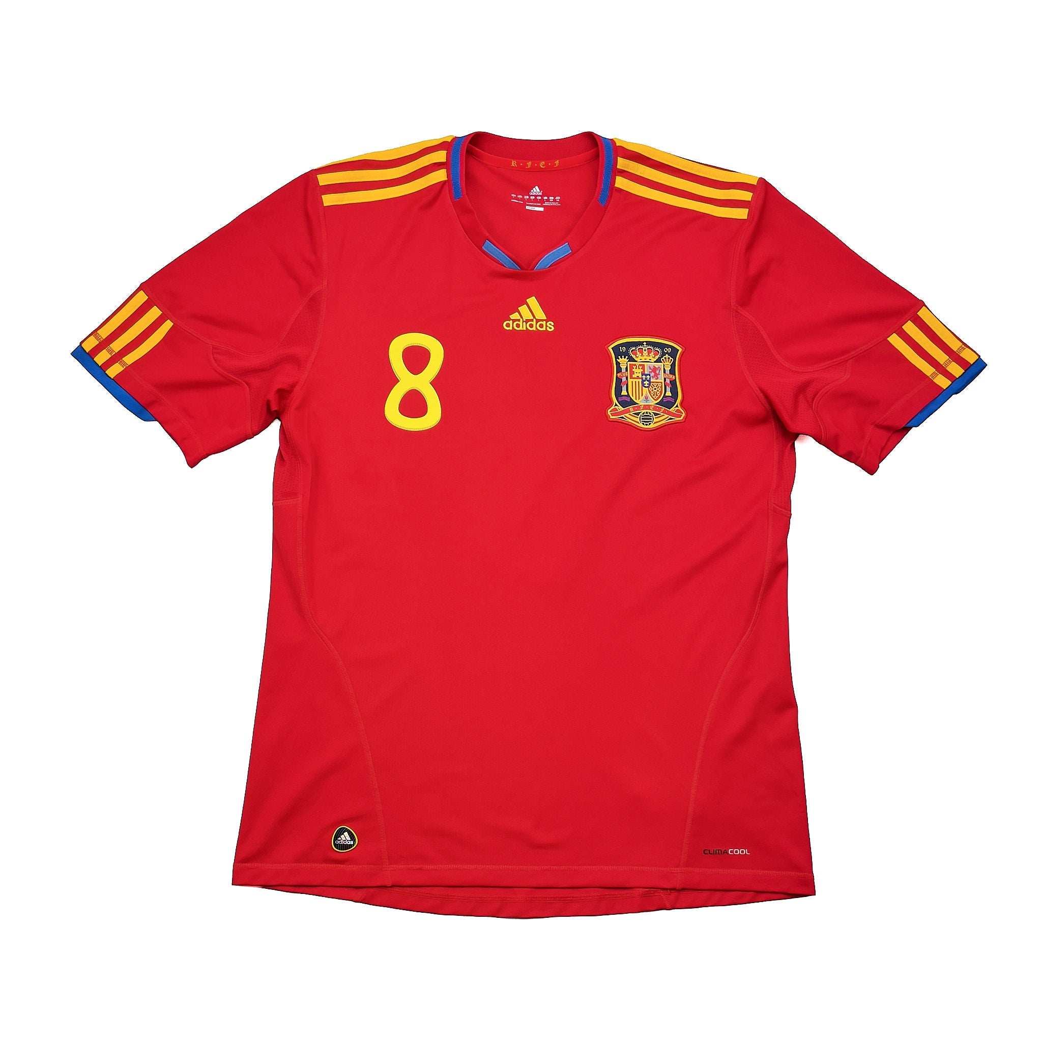 Buy 2009/10 Spain Xavi 8 Home Shirt (L) Adidas ~ Free worldwide shipping ~ Authentic Vintage Football Shirts from Cult Kits