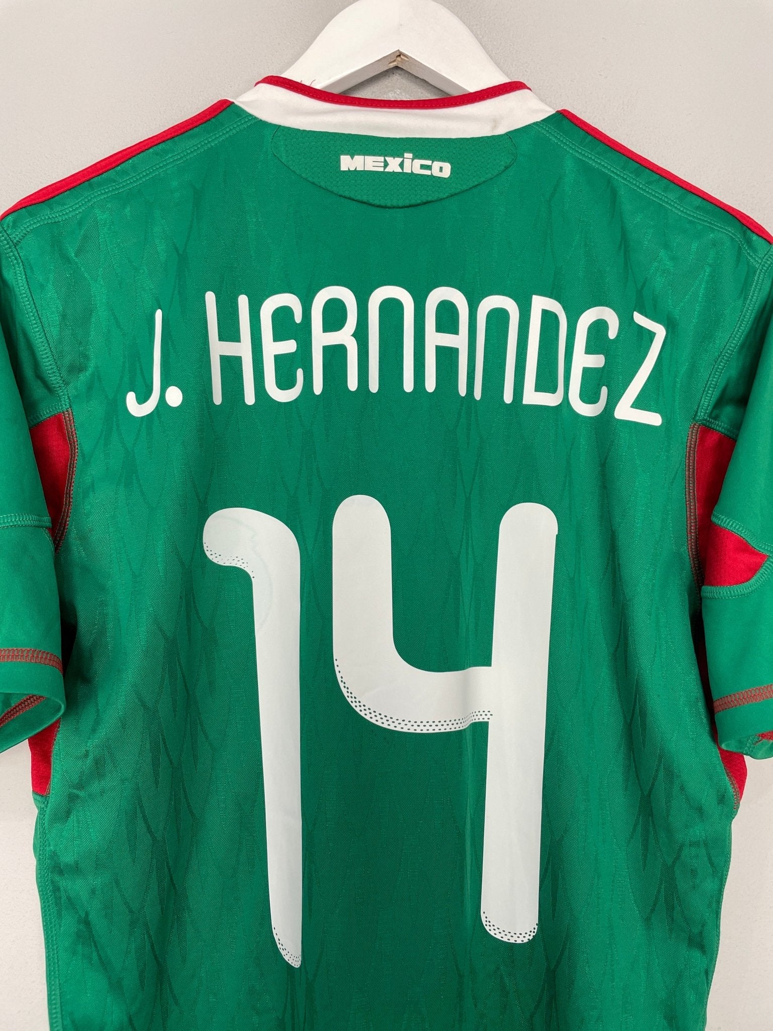Shop 2009/11 MEXICO J.HERNANDEZ #14 HOME SHIRT (M) ADIDAS, classic football shirts, vintage football shirts & retro soccer jerseys at Cult Kits