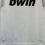 2009/10 REAL MADRID RONALDO #9 HOME SHIRT (M) ADIDAS CLOSEUP BWIN HEM CLIMACOOL