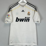 2009/10 REAL MADRID RONALDO #9 HOME SHIRT (M) ADIDAS LFP BWIN