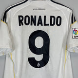 2009/10 REAL MADRID RONALDO #9 HOME SHIRT (M) ADIDAS R9